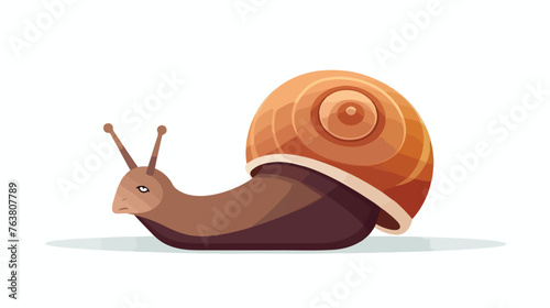 Snail icon flat vector isolated on white background