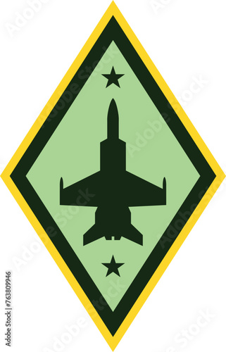 Military fighter plane chevron. Air force badge