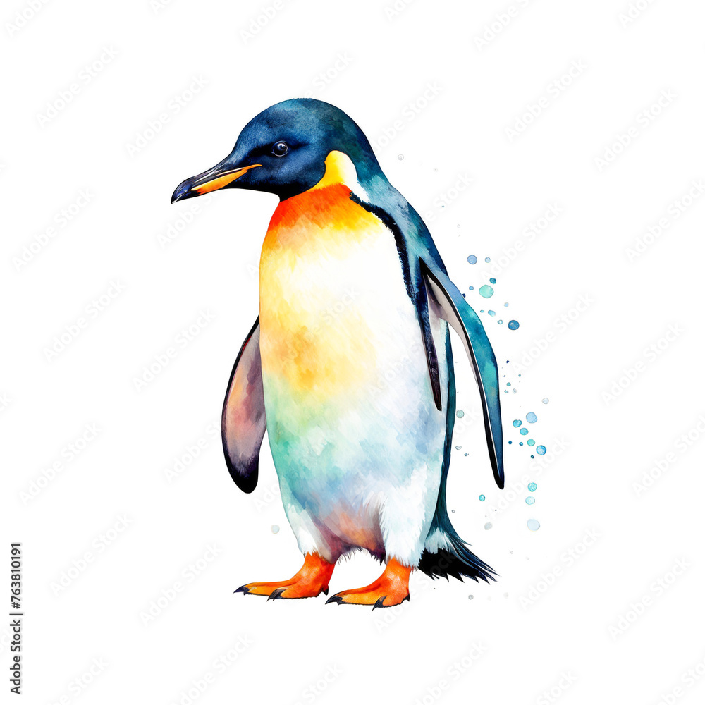 Penguin watercolor painting, Penguin , animal, vector illustration ...