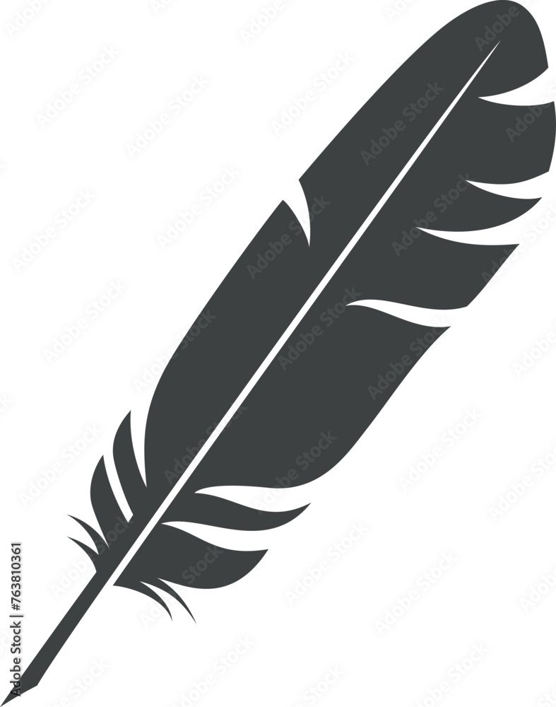 Quill black logo. Creativity symbol. Inspiration logo