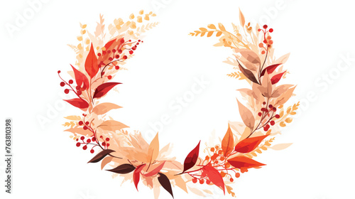 The vector wreath on old paper flat vector