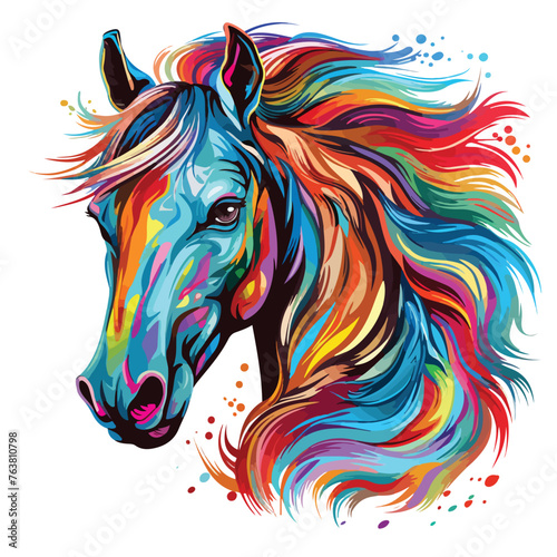 Colorful Horse clipart isolated on white background - © Mishab