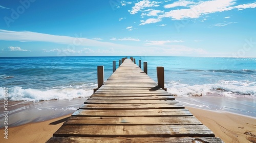 wooden pier on the coastline