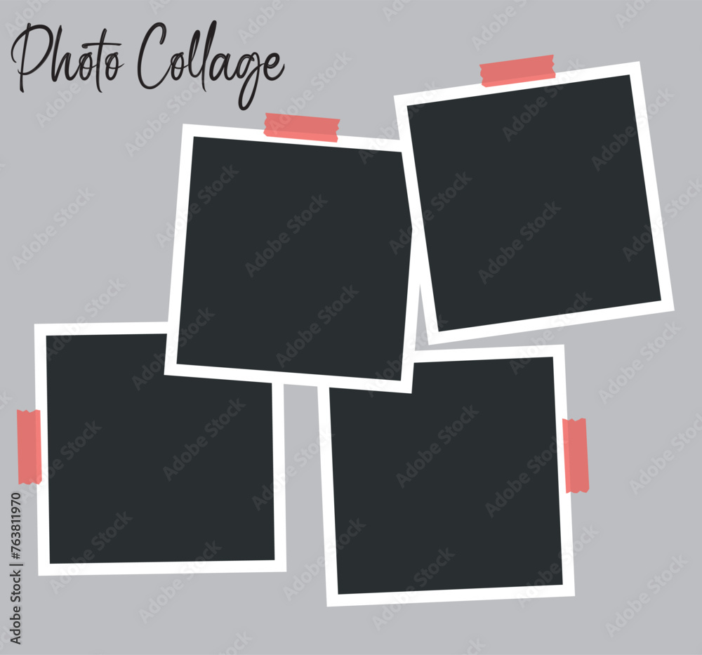 4 photo collage template. vector illustration, new collections 4 photo collage template. vector illustration, new collections