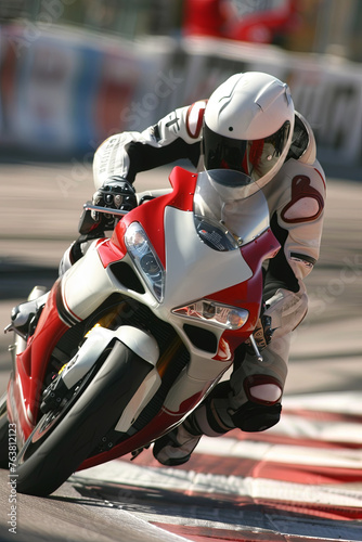 Motorcycle racer in the final stretch © Fabio