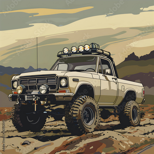 4x4 off road jeep ai generative 