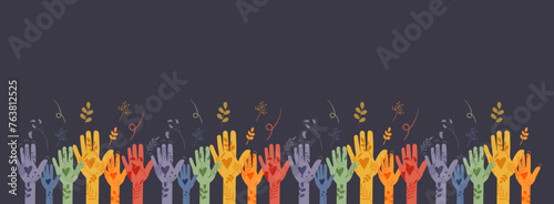 Set of hands. Modern design.	
