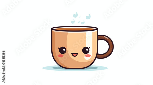 Very cute gradient oops coffee cup cartoon flat vector
