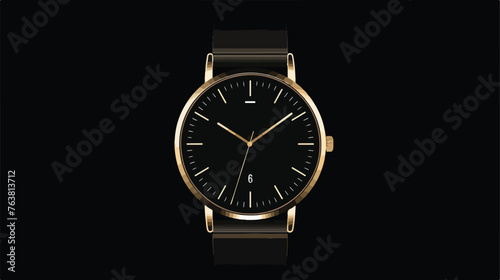 Watch Icon On Black Background flat vector 