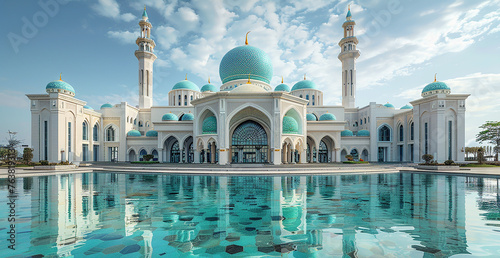 blue mosque,architecture, religion Generative AI. photo
