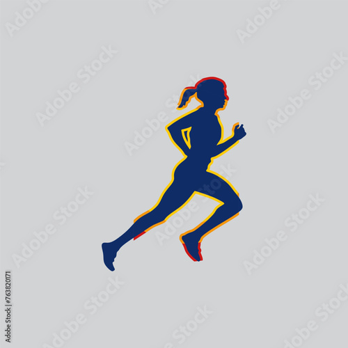 Trail Running Logo vector graphic of illustration 