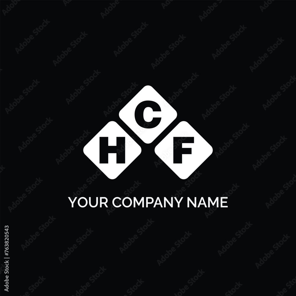 Fototapeta premium HCF letter logo design on white background. HCF logo. HCF creative initials letter Monogram logo icon concept. HCF letter design