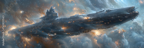 he Sparkling Space Starships That Make Their , futuristic space battleship destroyers traveling 