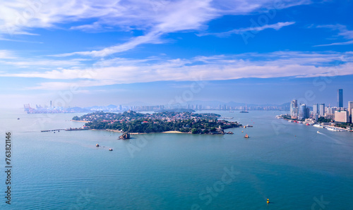Panoramic view of Gulangyu Island in Xiamen, China