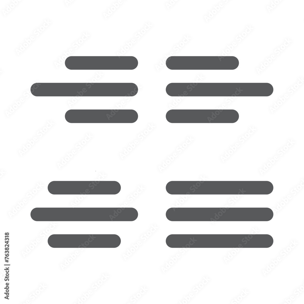 Alignment icon design, isolated on white background, vector illustration Alignment icon design, isolated on white background, vector illustration