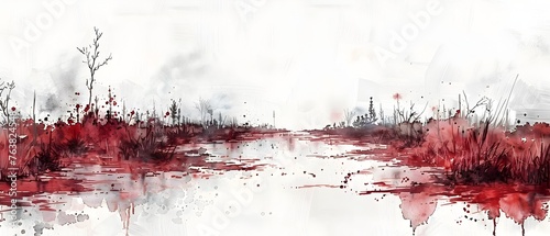 Wallpaper Mural A Haunting Watercolor Narrative of an Unresolved Crime Scene Depicting the Concept of Evidence,Closure,and the Essence of True Crime Storytelling Torontodigital.ca