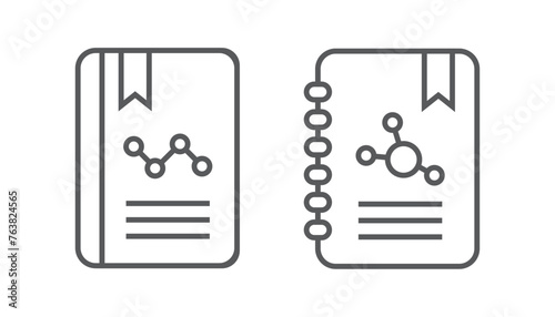 Analytics book icon design, isolated on white background, vector illustration