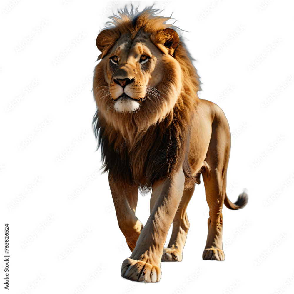 lion isolated transparent background PNG. ai generated