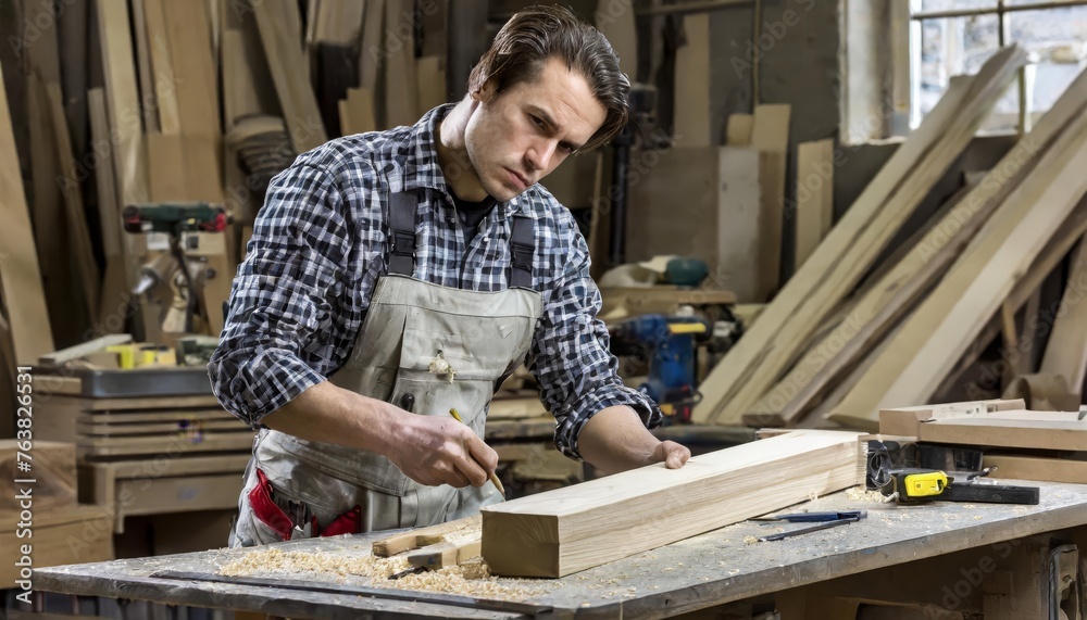 Generated image of carpenter at work Generated image of carpenter at work