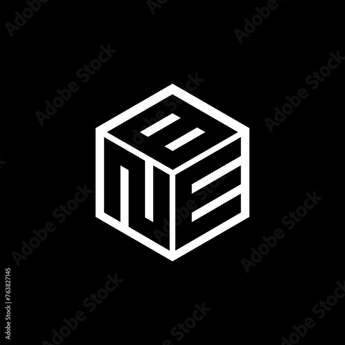 NEB letter logo design in illustration. Vector logo, calligraphy designs for logo, Poster, Invitation, etc.
