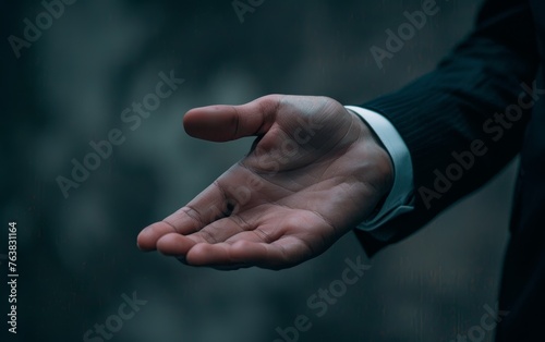 open hand of a business man