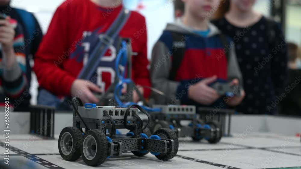 robot competitions, children control robots. High quality robot competitions, children control robots. High quality