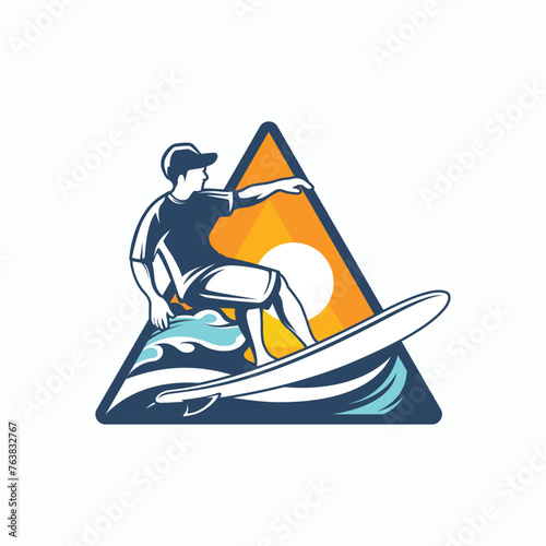 Surfing logo emblems for Surf Club. Surfing Illustration Design Inspiration Vector Template