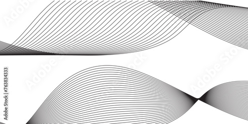 Technology abstract lines on white and black background. Undulate Grey Wave Swirl, frequency sound wave, twisted curve lines with blend effect abstract vector abstract background