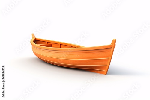 a wooden boat on a white background