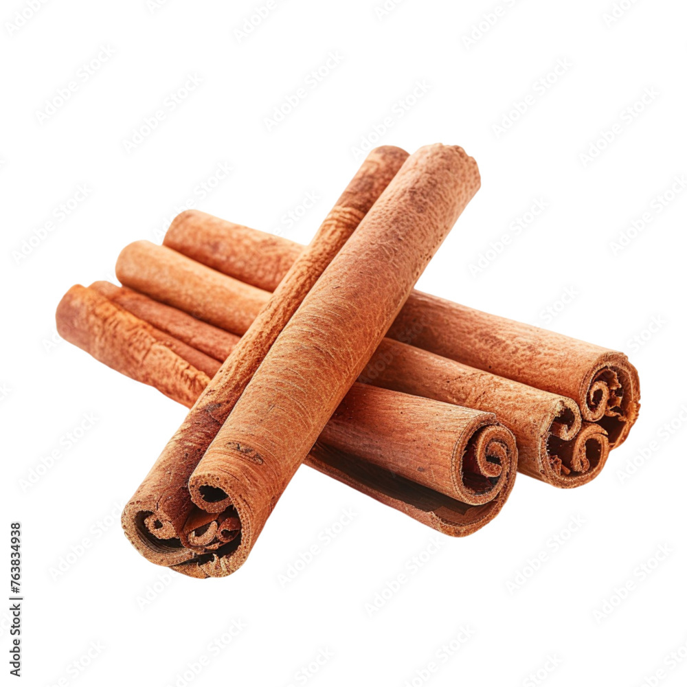 cinnamon isolated on a white background. With clipping path