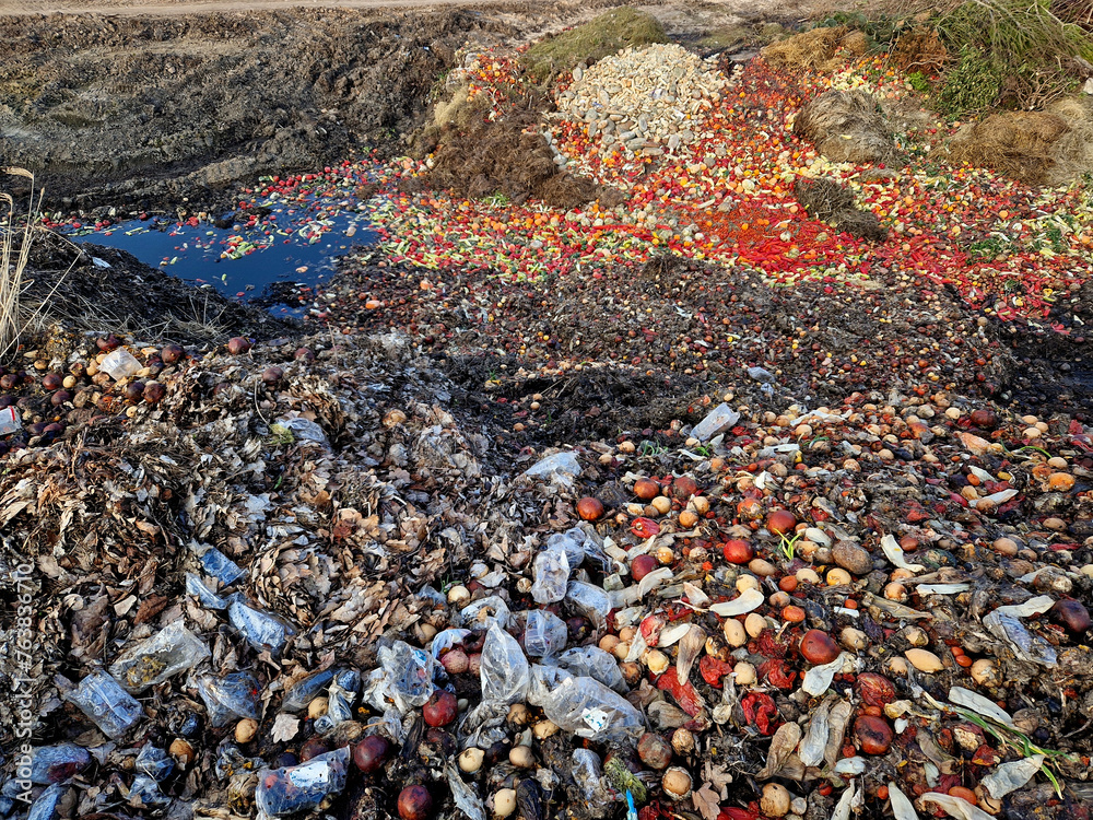 composting is a method of recycling fruits and vegetables. Rotten and moldy baked goods are unsaleable to be thrown away in a pile from the supermarket