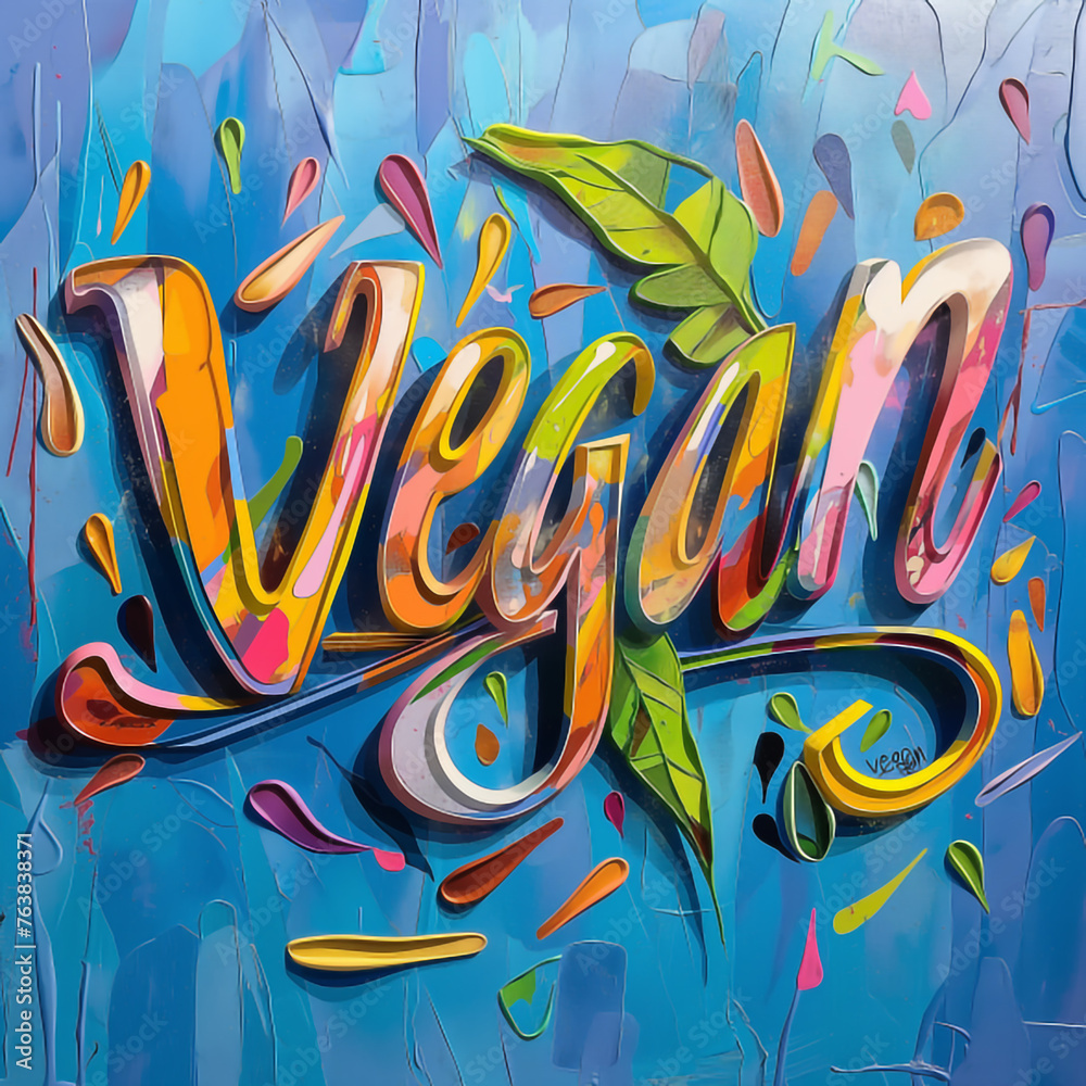 Obraz premium banner with the spelling of the word vegan.