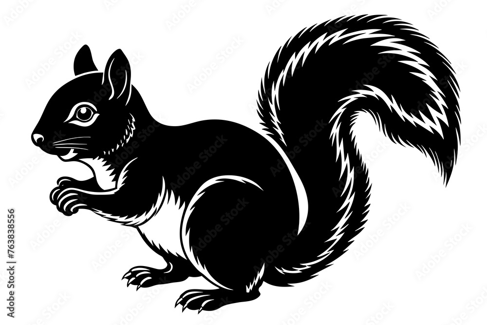 squirrel silhouette  vector and illustration