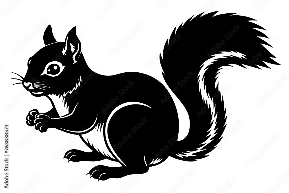 squirrel silhouette  vector and illustration