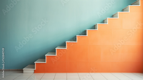 stairs orange and blue