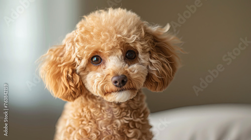  portrait of poodle at home