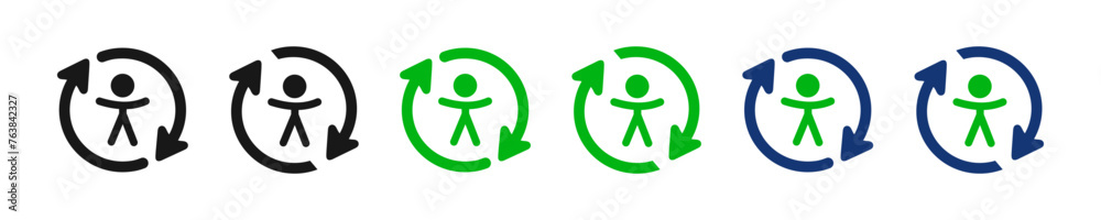 Reverse human vector icon. Exchange person isolated vector silhouette ...