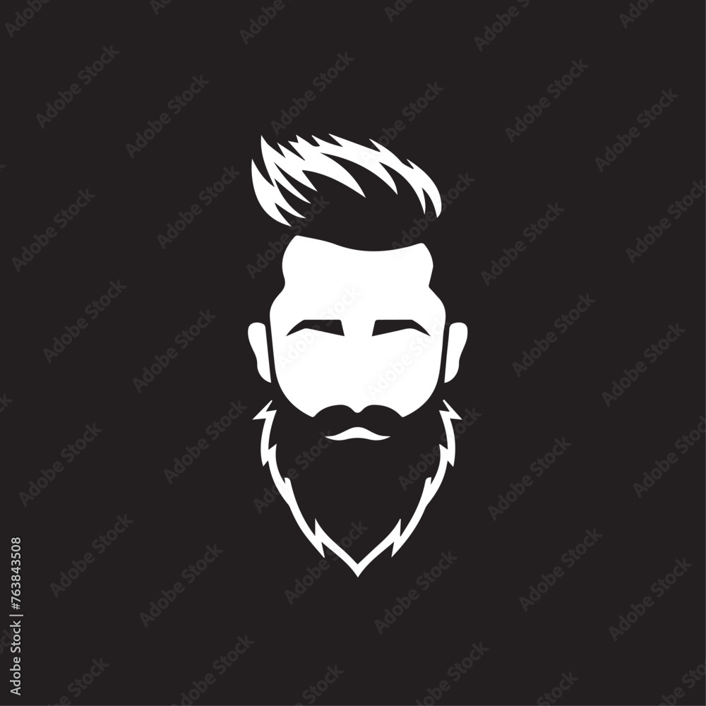 Bearded Man in cartoon, doodle style . Image for t-shirt, web, mobile apps and ui. Isolated 2d vector illustration in logo, icon, sketch style, Eps 10, black and white. AI Generative