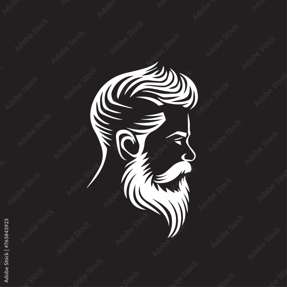Bearded Man in cartoon, doodle style . Image for t-shirt, web, mobile apps and ui. Isolated 2d vector illustration in logo, icon, sketch style, Eps 10, black and white. AI Generative