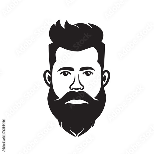 Bearded Man in cartoon, doodle style. Image for t-shirt, web, mobile apps and ui. Isolated 2d vector illustration in logo, icon, sketch style, Eps 10. AI Generative
