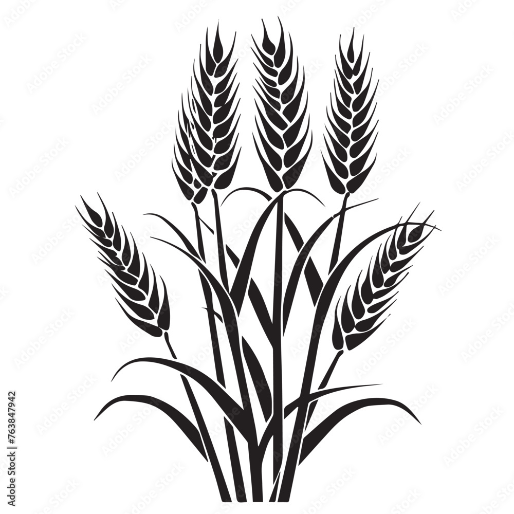 Wheat in cartoon, doodle style . Image for t-shirt, web, mobile apps and ui. Isolated 2d vector illustration in logo, icon, sketch style, Eps 10, black and white. AI Generative Wheat in cartoon, doodle style . Image for t-shirt, web, mobile apps and ui. Isolated 2d vector illustration in logo, icon, sketch style, Eps 10, black and white. AI Generative