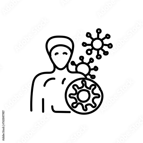 Hand Drawn flat icon for autoimmune disease