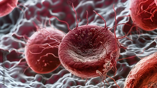 red blood cell under microscope