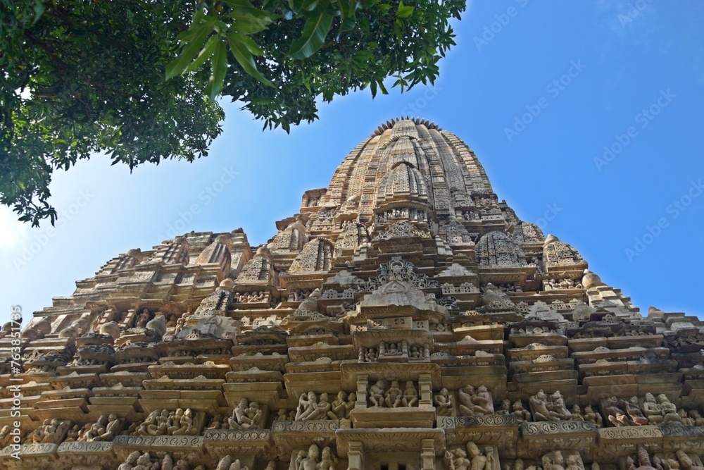 Intricate Architecture of Ancient  Temple  Parshvanatha temple, Khajuraho, Madhya Pradesh, India