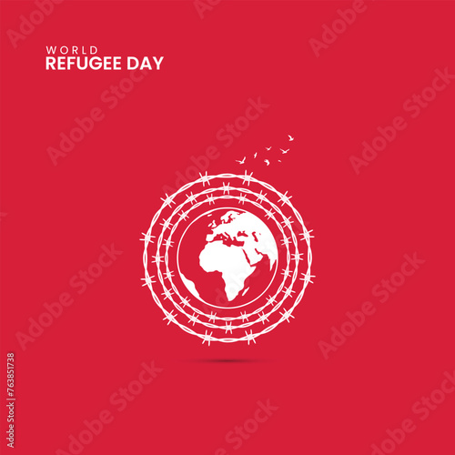World Refugee Day, Refugee day creative design for social media banner, poster vector illustration.