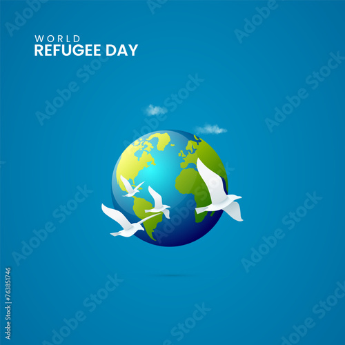 World Refugee Day, Refugee day creative design for social media banner, poster vector illustration.