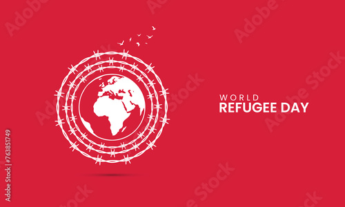 World Refugee Day, Refugee day creative design for social media banner, poster vector illustration.