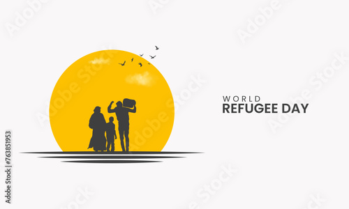 World Refugee Day, Refugee day creative design for social media banner, poster vector illustration.