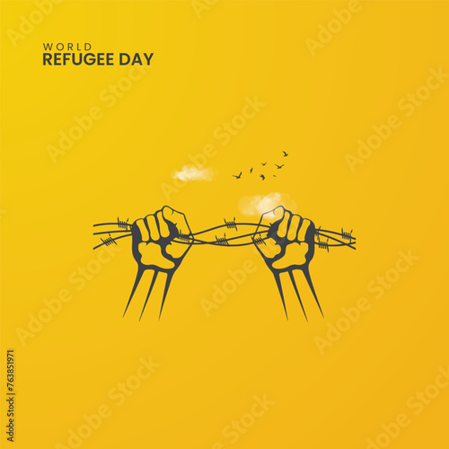World Refugee Day, Refugee day creative design for social media banner, poster vector illustration.