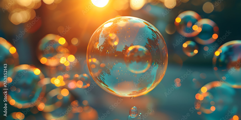 bubbles floating in the air,